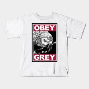 Obey the African Grey Parrot Funny Joke Meme Kids T-Shirt